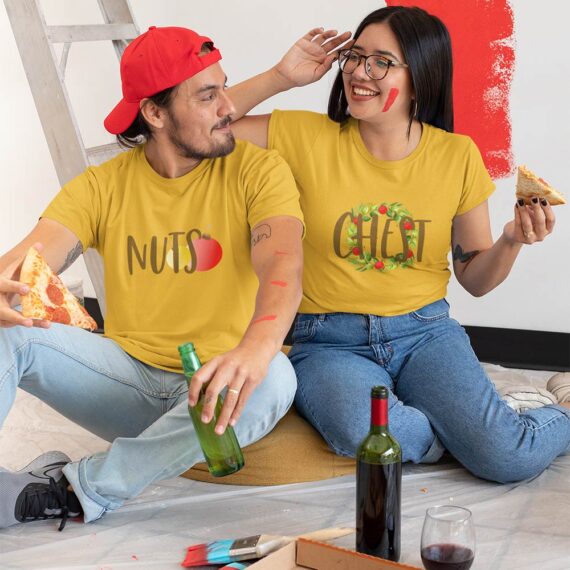 Matching Couple T-Shirt | Nuts And Chest Couple Shirts| Best Gift For Couple
