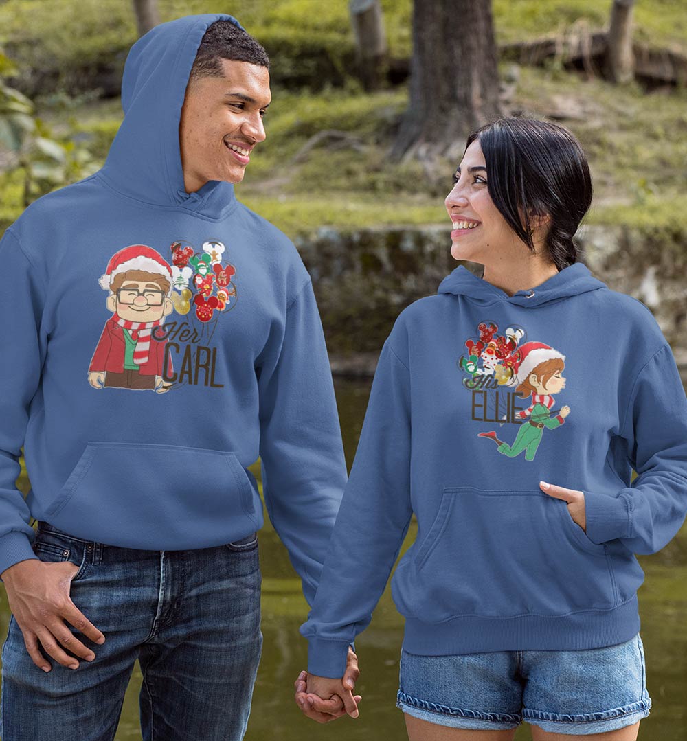 Christmas Carl And Ellie Matching Couple Hoodies, Disney Up Movie Couple  Shirt