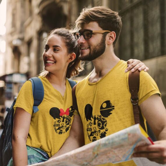 Matching Mickey And Minnie Machine Couple T-Shirt | Disney Couple Shirts | Best Gift For Couple