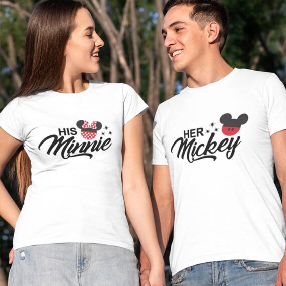 Matching Her Mickey And His Minnie Couple T-Shirt | Disney Couple Shirts| Best Gift For Her Him