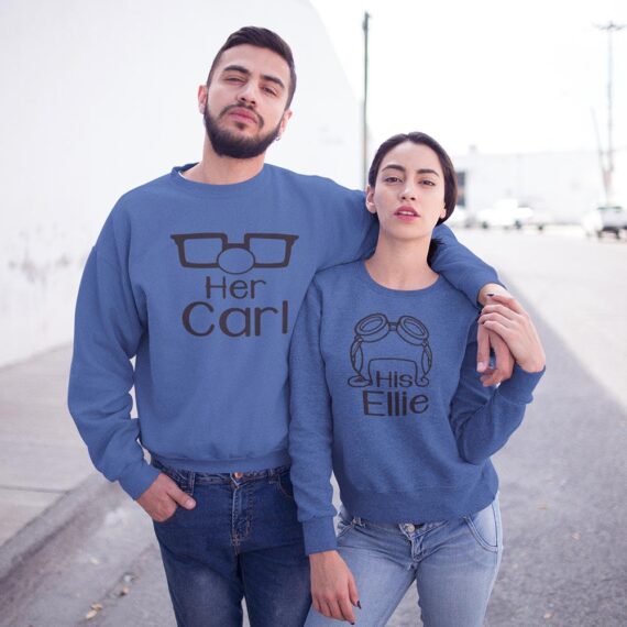 Disney Matching Couple Sweatshirts| Carl And Ellie Up Movie Couple Shirt| Best Gifts For Couple