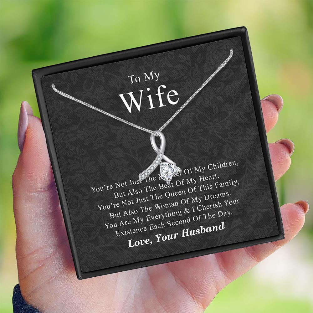 Enchanting Ribbon Necklace With Message Card Valentine Gift From Husband