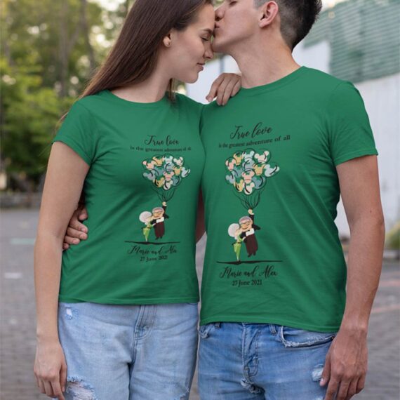 Personalised Matching True Love Couple T-Shirt | The Greatest Adventure Of All Couple Shirts| Best Gift For Her Him