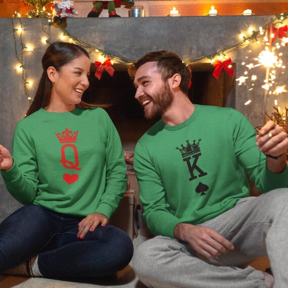 King And Queen Matching Couple Sweatshirts| Poker Couple Shirt| Best Gifts For Couple