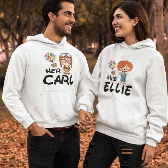 Matching Disney Couple Up Cartoon Hoodie Best Gift Ideas For Him Her On Valentine Day
