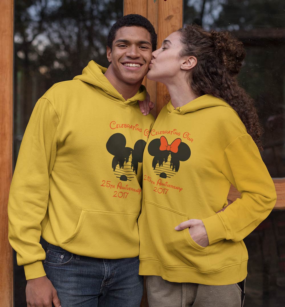 Mickey And Minnie Matching Couple Hoodies, Disney Anniversary Years Couple  Shirt