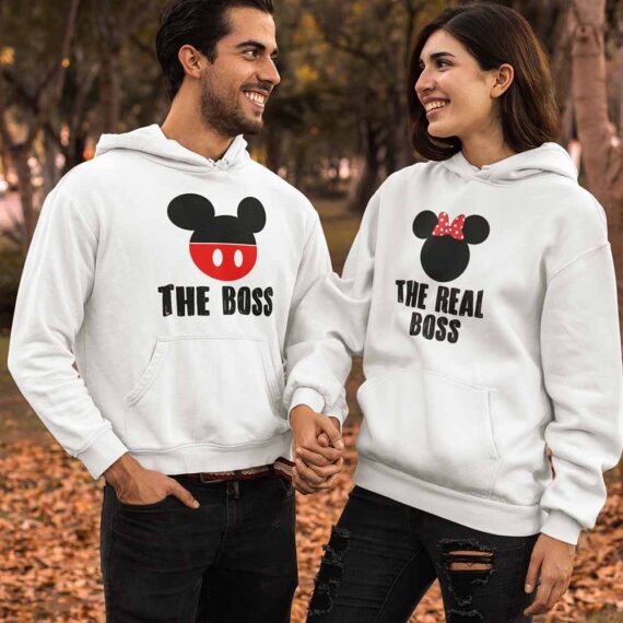 The Boss And The Real Boss Disney Couple Hoodie Matching Mickey And Minnie Gift Shirt For Couples