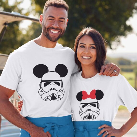 Matching Mickey And Minnie Storm Trooper Couple T-Shirt | Disney Star War Couple Shirts| Best Gift For Her Him