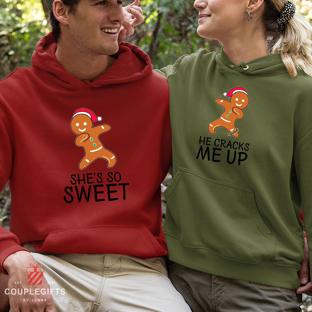 Christmas Gingerbread Matching Hoodies For Couples