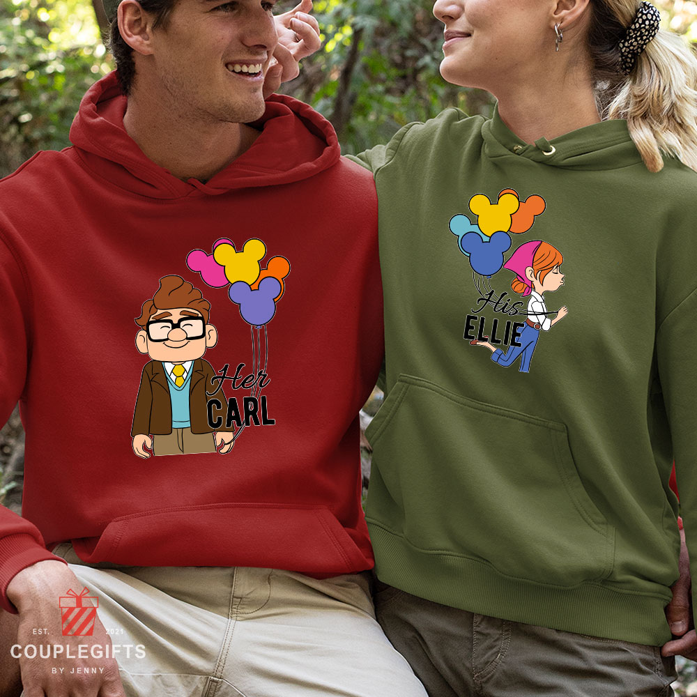 Ellie And Carl Up Disney His And Her Couple Cute Hoodie