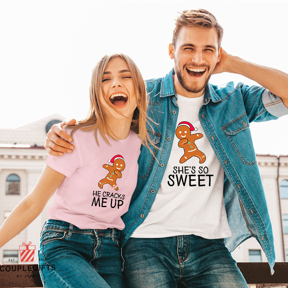 He's Crack Me Up Gingerbread Cute Couple Shirts
