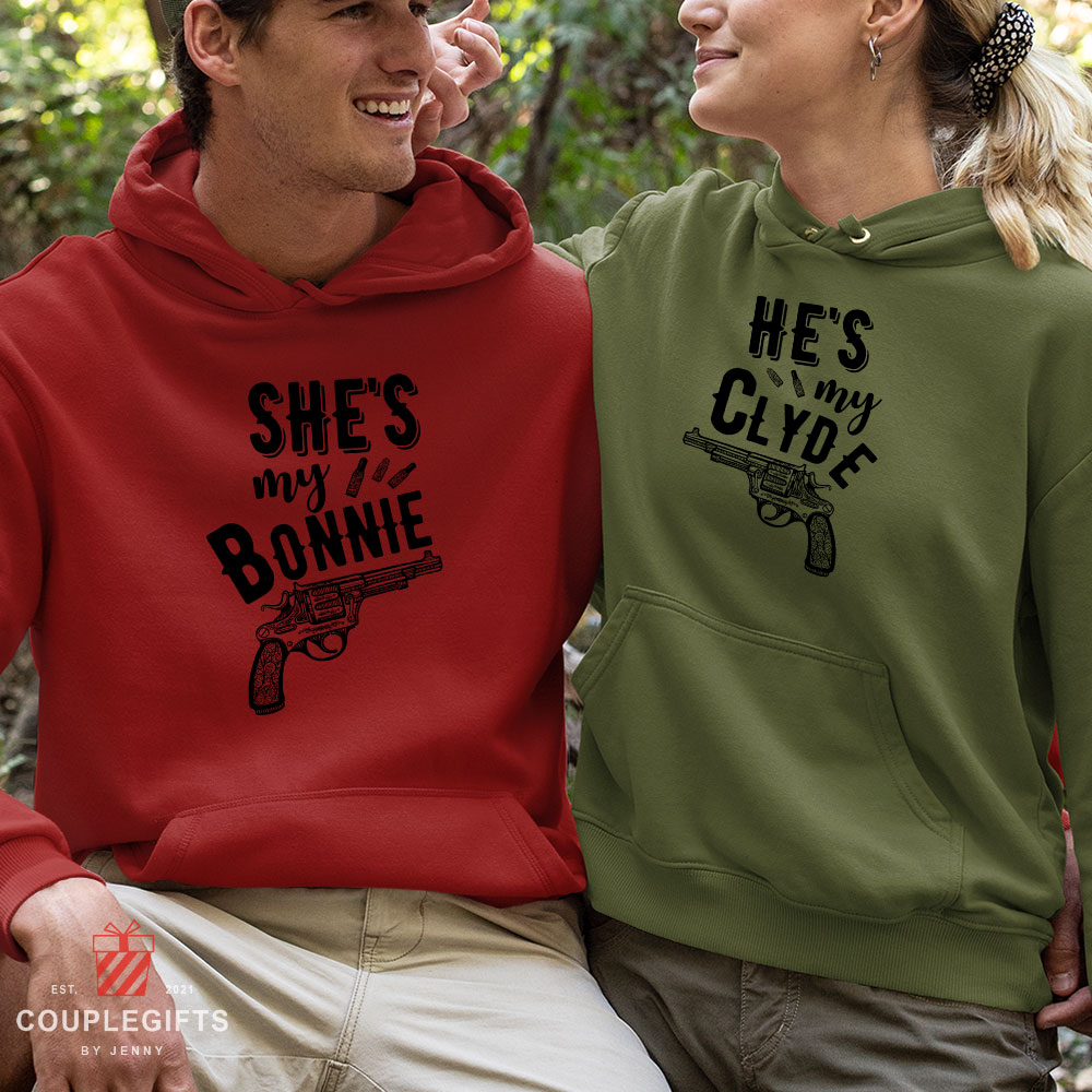 She My Bonnie And Clyde Him And Her Hoodies